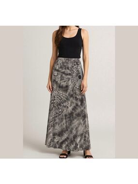 Testament tie dye maxi high-low t-shirt jersey material skirt Sz XS oversized